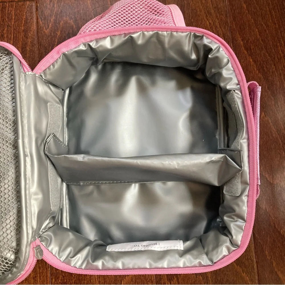 NEW Pottery barn Kids Mackenzie Pink Metallic Lunchbox monogrammed ZOE glittery